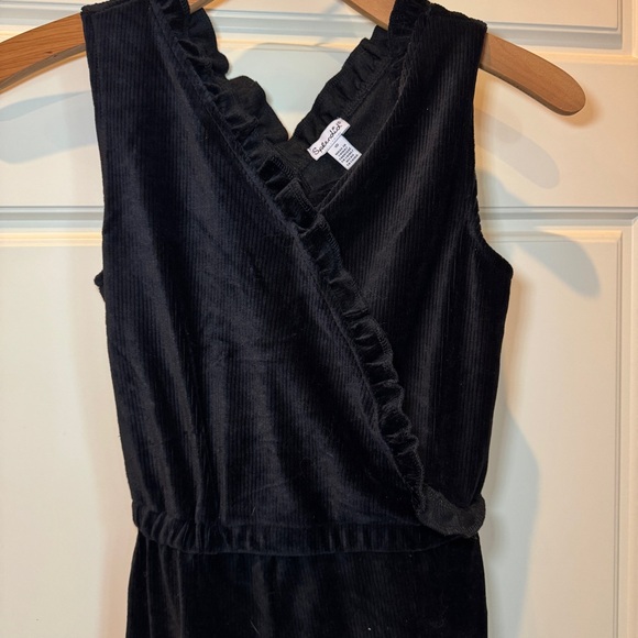 Girls Splendid Velour Corduroy Jumpsuit Black EUC Size 10 - Picture 4 of 5